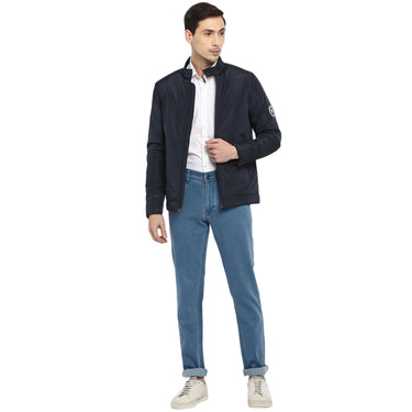 Red Chief Navy Solid Jacket for Men 8310163 156