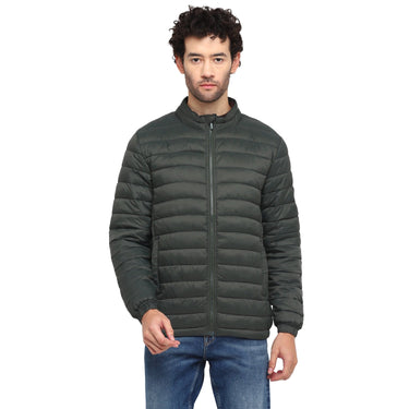 Red Chief Olive Solid Jacket for Men 8310165 124