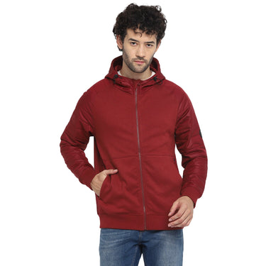 Red Chief Maroon Texture Sweatshirt for Men 8310185 376