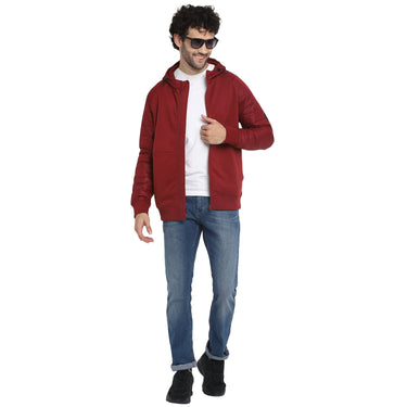 Red Chief Maroon Texture Sweatshirt for Men 8310185 376