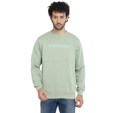 Red Chief Light Green Solid Sweatshirt for Men 8310186 024