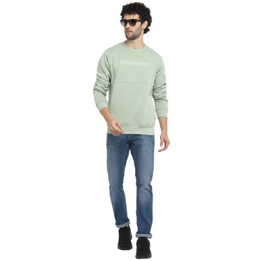 Red Chief Light Green Solid Sweatshirt for Men 8310186 024