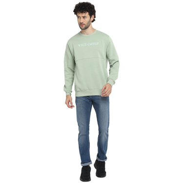 Red Chief Light Green Solid Sweatshirt for Men 8310186 024