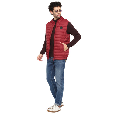 Red Chief Maroon Solid Jacket for Men 8310189 376