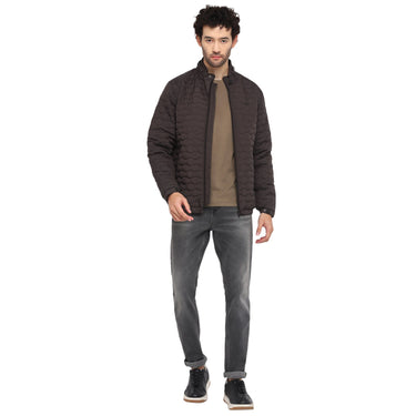 Red Chief Dark Brown Solid Jacket for Men 8310190 G00159