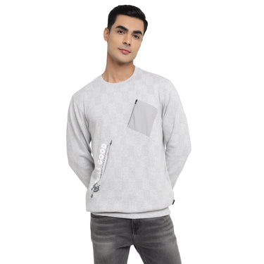 Red Chief Grey Milange Sweatshirt for Men 8310217 G00378