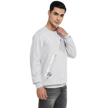Red Chief Grey Milange Sweatshirt for Men 8310217 G00378