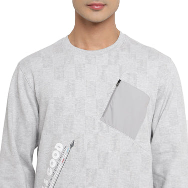 Red Chief Grey Milange Sweatshirt for Men 8310217 G00378