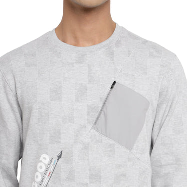 Red Chief Grey Milange Sweatshirt for Men 8310217 G00378