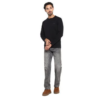 RED CHIEF Black Cotton Poly Sweat Shirt for Men 8310238 001