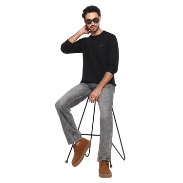 RED CHIEF Black Cotton Poly Sweat Shirt for Men 8310238 001