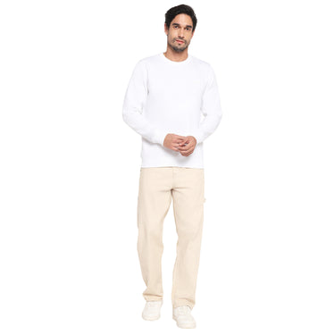 RED CHIEF White Cotton Poly Sweat Shirt for Men 8310238 057