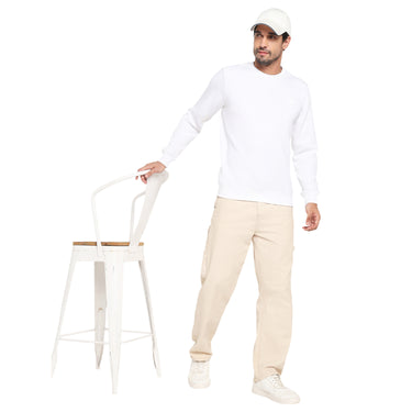 RED CHIEF White Cotton Poly Sweat Shirt for Men 8310238 057