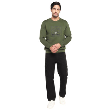 RED CHIEF Olive Cotton Poly Sweat Shirt for Men 8310239 124