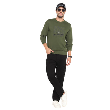 RED CHIEF Olive Cotton Poly Sweat Shirt for Men 8310239 124