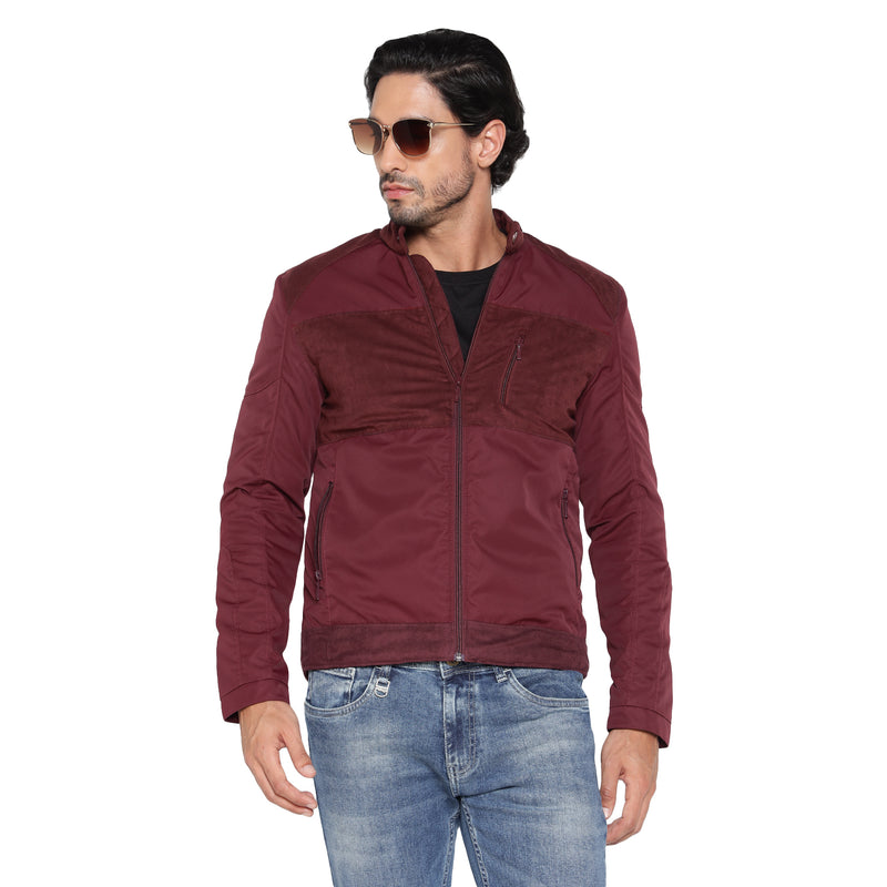 RED CHIEF Wine Polyester Jacket for Men 8310243 G0098