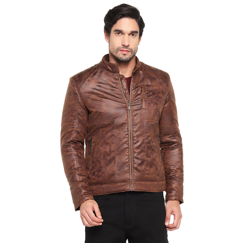 RED CHIEF Dark Brown Polyester Jacket for Men 8310249 G00159