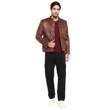 RED CHIEF Dark Brown Polyester Jacket for Men 8310249 G00159