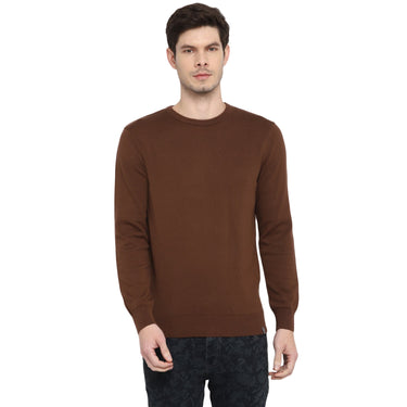 Red Chief Brown Solid Sweater for Men 8410203 003