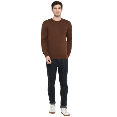 Red Chief Brown Solid Sweater for Men 8410203 003