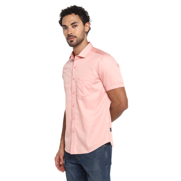 RED CHIEF Peach Cotton Casual Shirt for Men 8120181 G00127