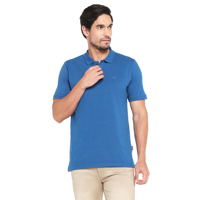 RED CHIEF Blue Cotton Poly T-Shirt for Men 8220309 002