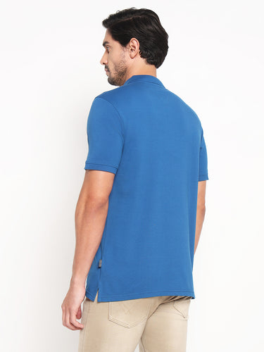 RED CHIEF Blue Cotton Poly T-Shirt for Men 8220309 002