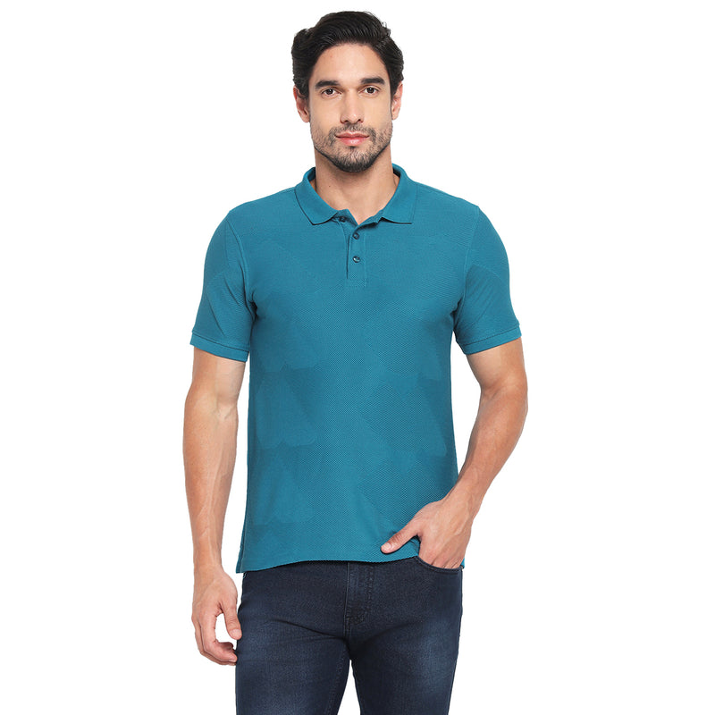 RED CHIEF Blue Cotton Poly T-Shirt for Men 8220310 002