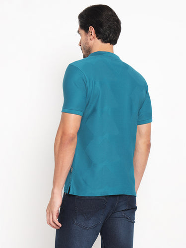 RED CHIEF Blue Cotton Poly T-Shirt for Men 8220310 002