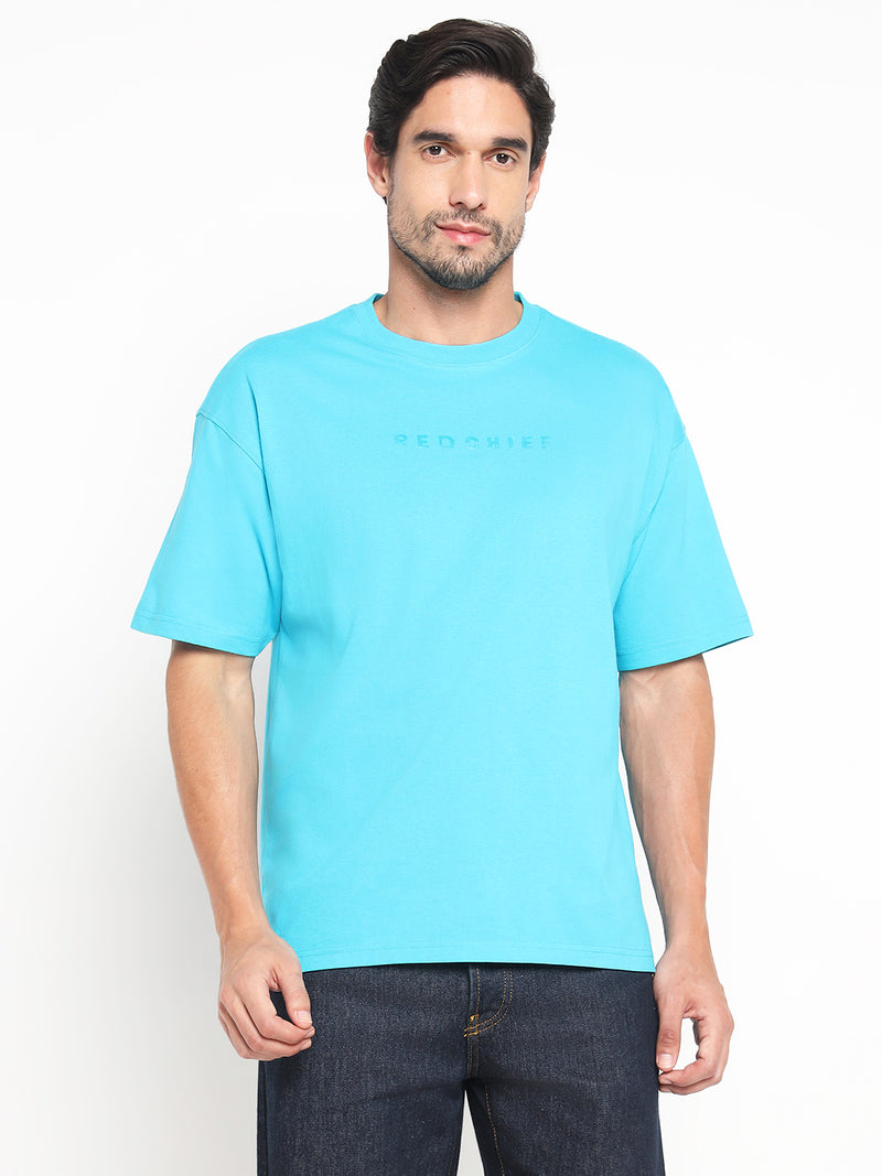 RED CHIEF Blue Cotton Poly T-Shirt for Men 8220314 002