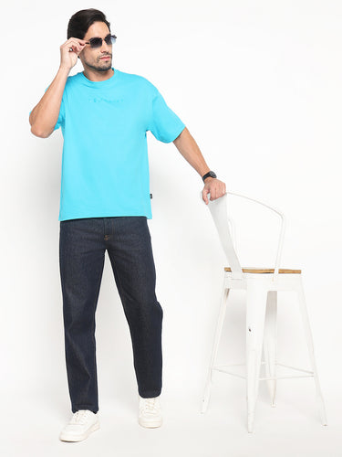 RED CHIEF Blue Cotton Poly T-Shirt for Men 8220314 002