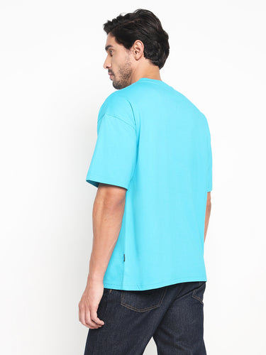 RED CHIEF Blue Cotton Poly T-Shirt for Men 8220314 002