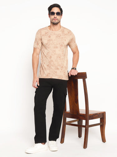 RED CHIEF Beige Cotton Poly T-Shirt for Men 8220315 026