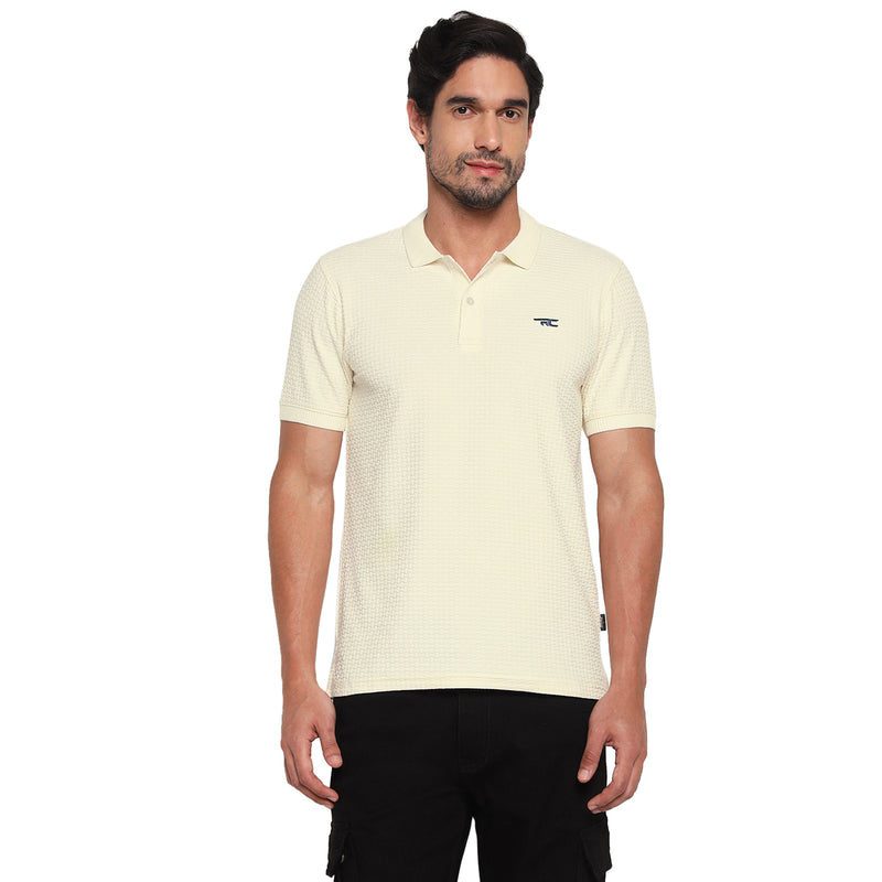 RED CHIEF Off White Cotton Poly T-Shirt for Men 8220316 151