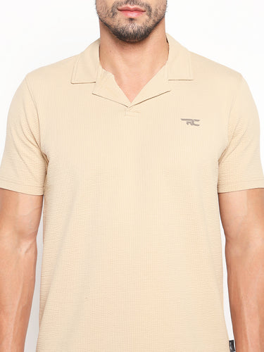RED CHIEF Beige Cotton Poly T-Shirt for Men 8220319 026