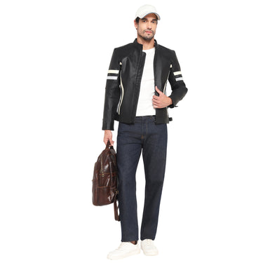 RED CHIEF Black Polyurethane Jacket for Men 8310258 001