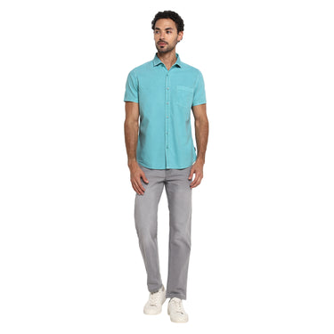 RED CHIEF Green Cotton Casual Shirt for Men O-8120055 025