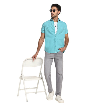 RED CHIEF Green Cotton Casual Shirt for Men O-8120055 025