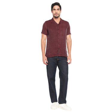 RED CHIEF Mehroon Viscose Nylon Casual Shirt for Men O-8120058 203