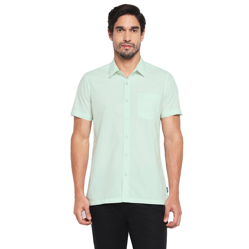 RED CHIEF Green Cotton Casual Shirt for Men O-8120060 024