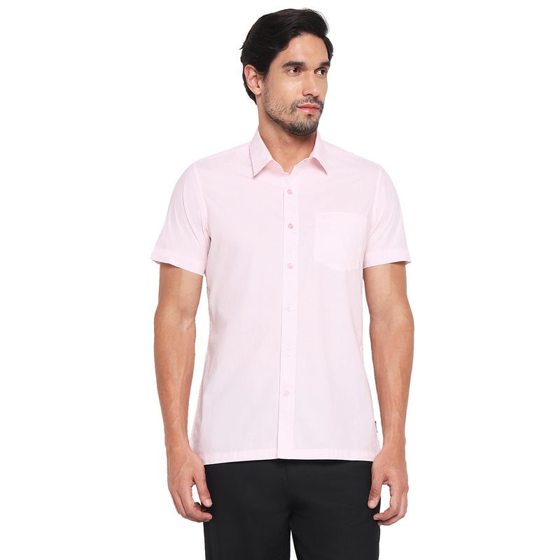 RED CHIEF Light Pink Cotton Casual Shirt for Men O-8120060 G00244
