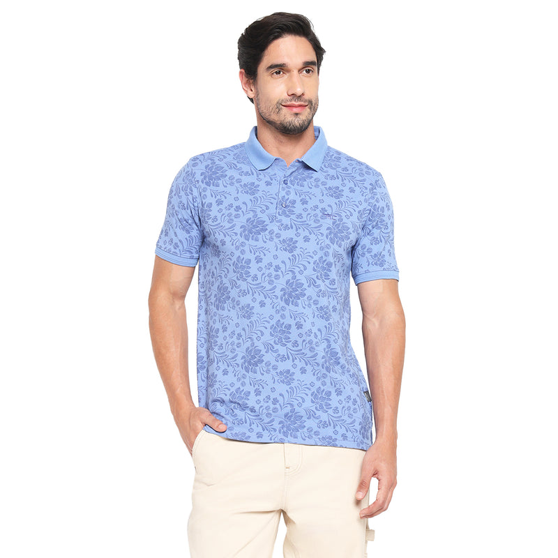 RED CHIEF Blue Cotton Poly T-Shirt for Men O-8220073 002
