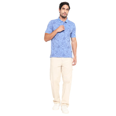 RED CHIEF Blue Cotton Poly T-Shirt for Men O-8220073 002