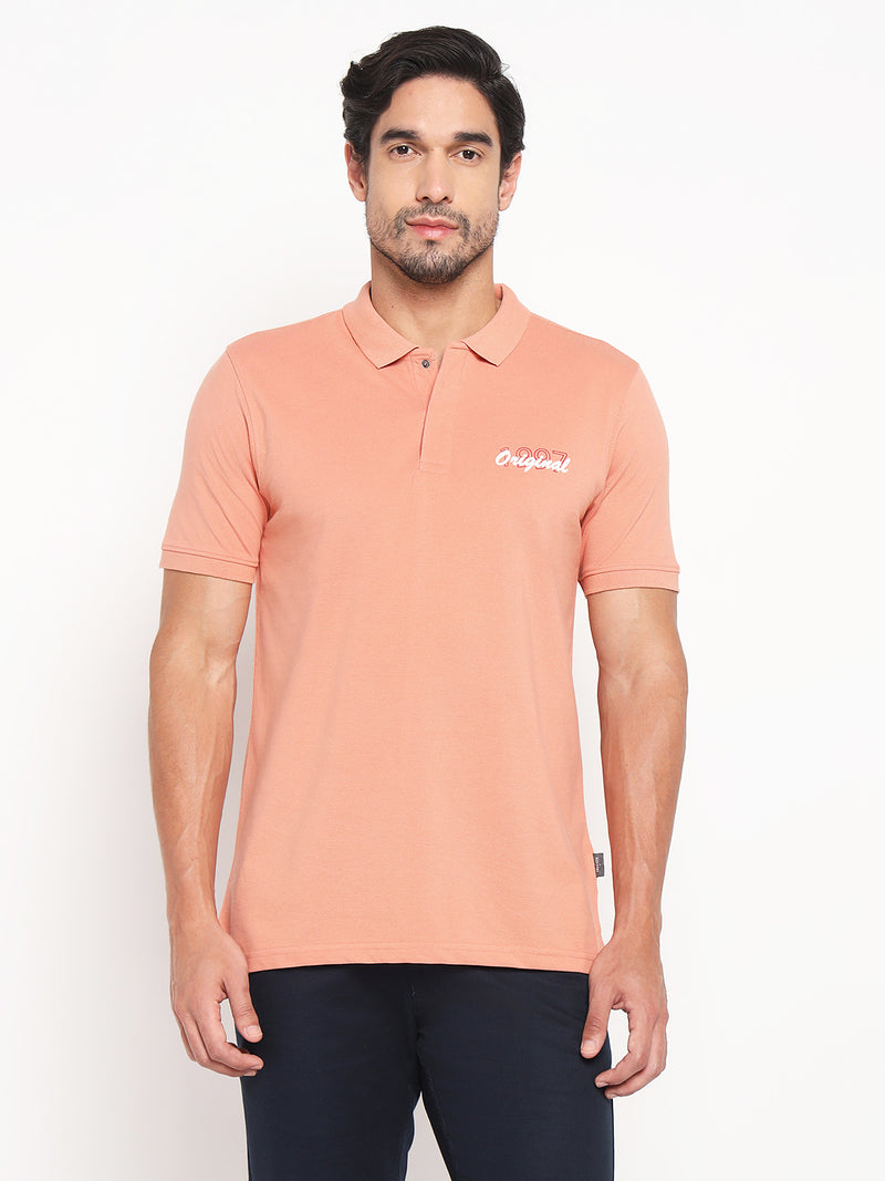 RED CHIEF Orange Cotton Poly T-Shirt for Men O-8220074 043