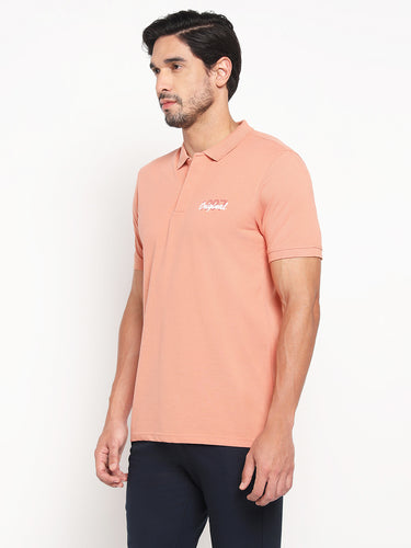 RED CHIEF Orange Cotton Poly T-Shirt for Men O-8220074 043