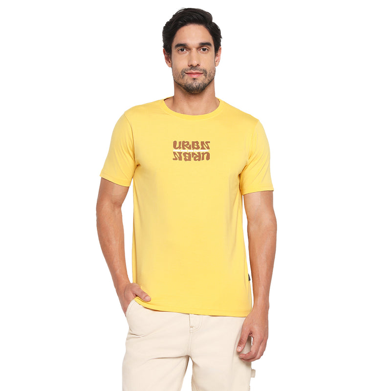 RED CHIEF Yellow Cotton Poly T-Shirt for Men O-8220077 044