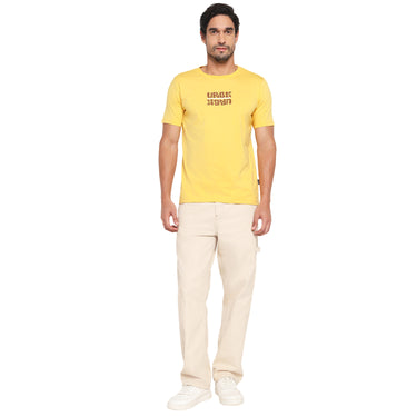 RED CHIEF Yellow Cotton Poly T-Shirt for Men O-8220077 044
