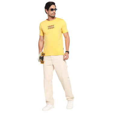 RED CHIEF Yellow Cotton Poly T-Shirt for Men O-8220077 044