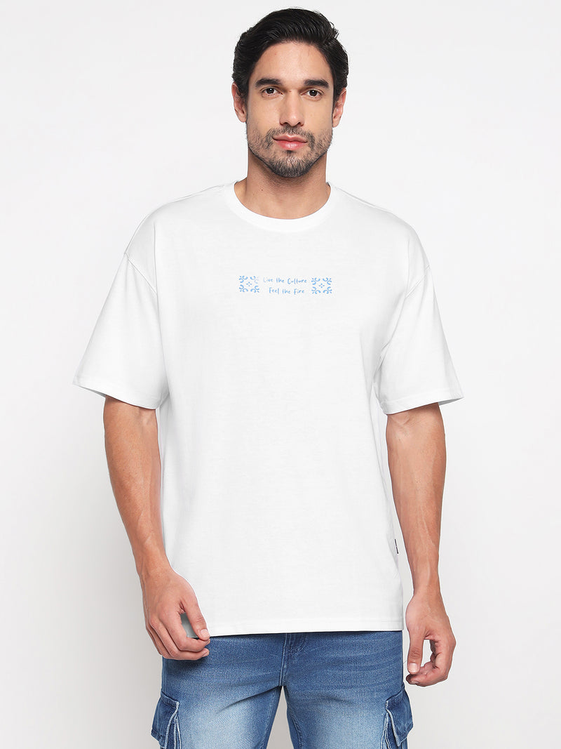 RED CHIEF White Cotton Poly T-Shirt for Men O-8220079 057
