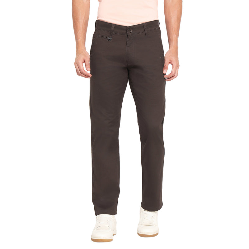 RED CHIEF Brown Cotton Lycra Trouser for Men T8560192 003